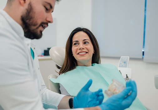 Woman smiling at the dentist