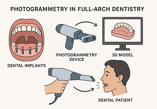 Illustration of dental treatments being done with a photographic device